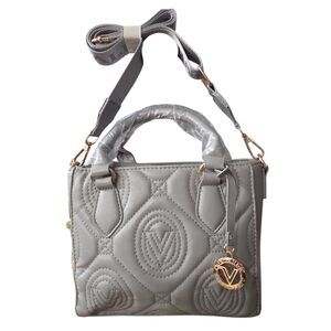 Valentino Orlandi Gray Quilted Crossbody Bag
